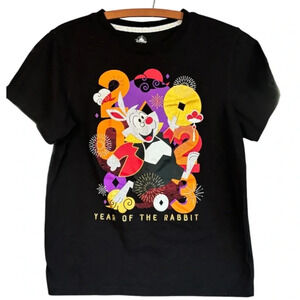 Authentic Walt  Disney White Rabbit Year of the Rabbit Tee Kids Size XL Gold